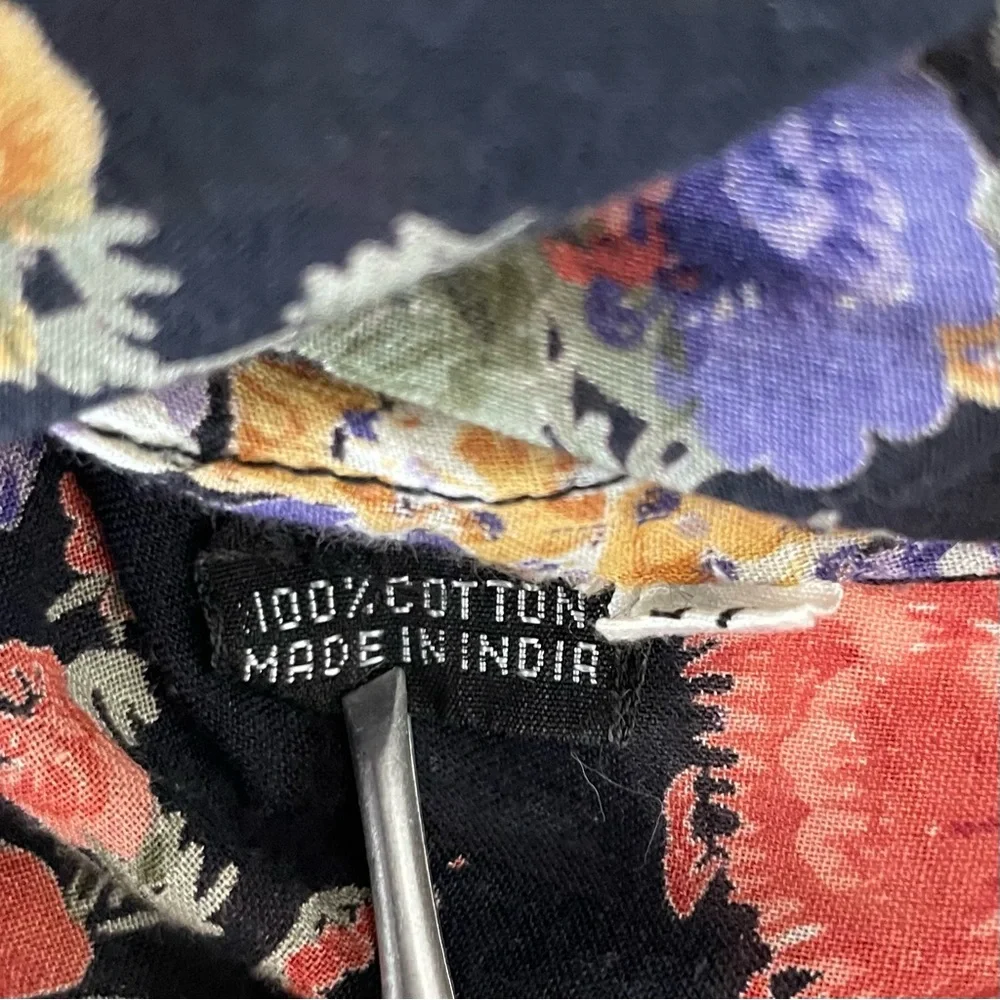 ERIC MICHAELS New York Women’s Multicolor Floral Button Up Blouse Size Small